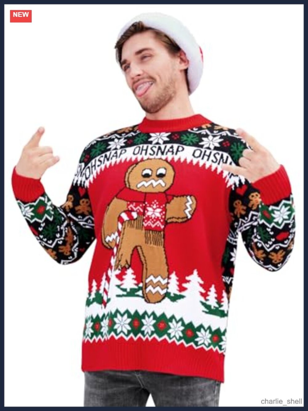 Men's Ugly Christmas Sweater Funny Knitted Pullover Crewneck Holiday